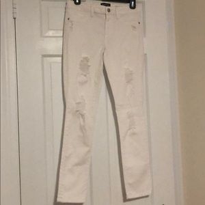 Bebe white skinny jeans